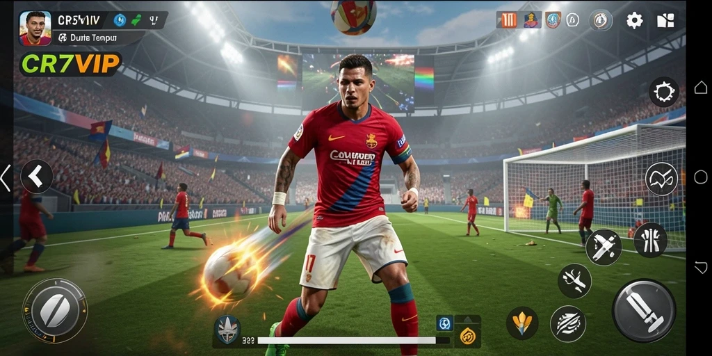 Screenshot utama CR7VIP menampilkan aksi seru dalam gameplay TPS.