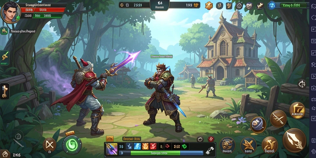 Screenshot ZK6 menampilkan aksi strategis pertarungan dalam game SLG.